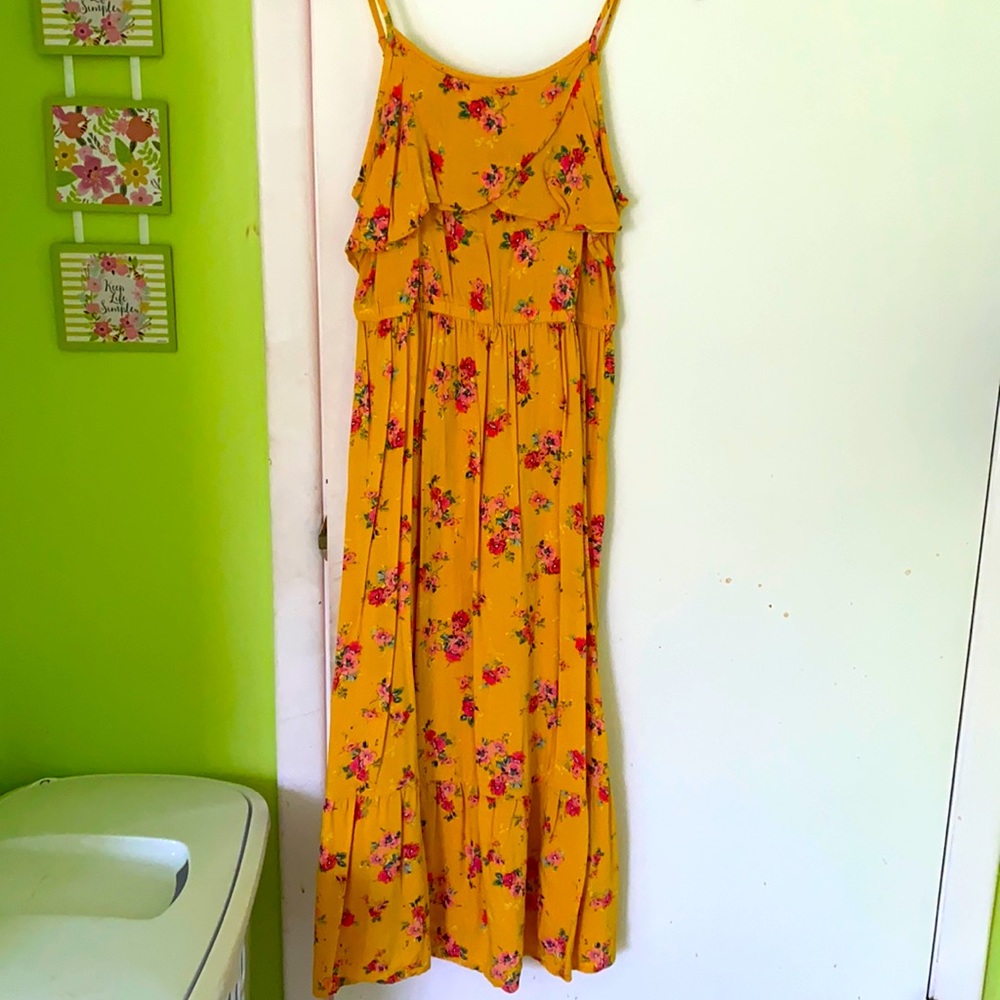 Long Yellow Flower dress